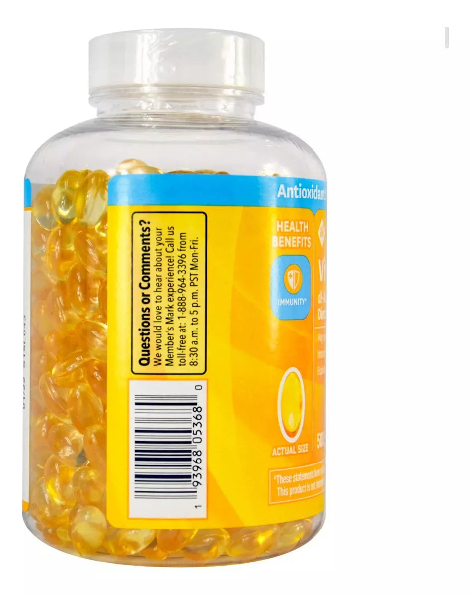 Member´s Mark Vitamina E De 180 Mg 400 Iu Con 500 Softgels Sabor Sin Sabor