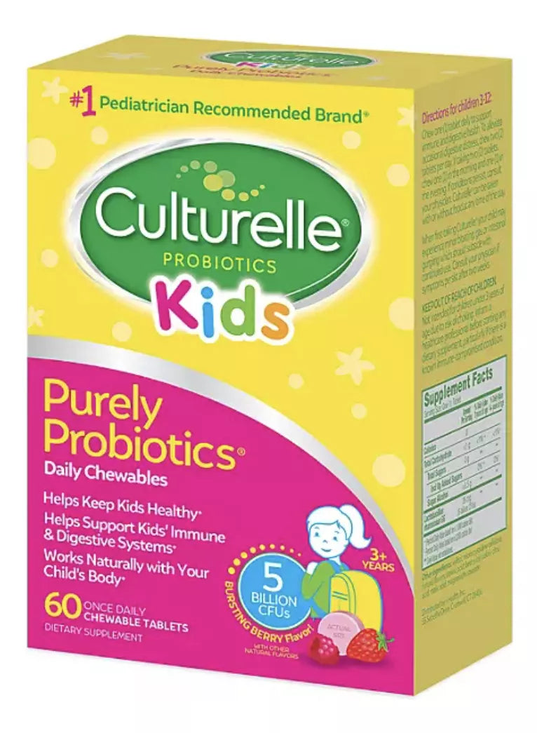 Culturelle Kids Probioticos Niños, 60 Tabletas Masticables