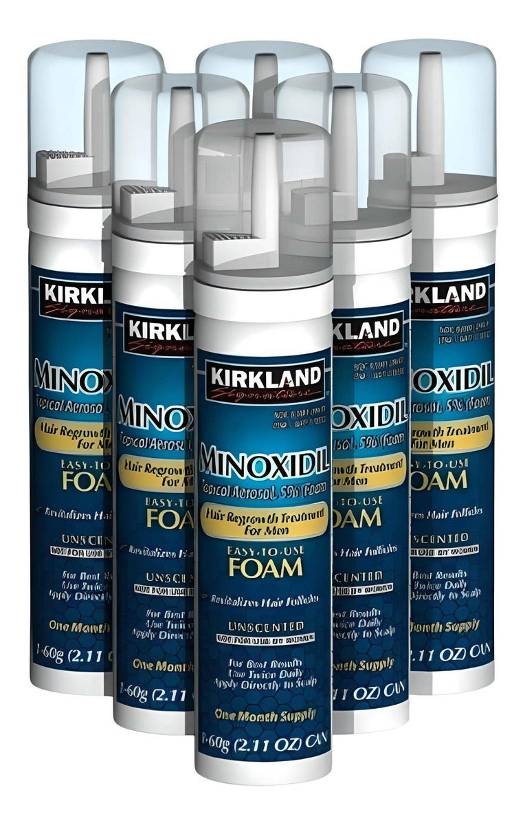 Kirkland Signature Capilar anticaída Pack 6 360g Topico en aerosol 5% Minoxidil FOAM 6 meses tratamiento regenerativo para Hombres