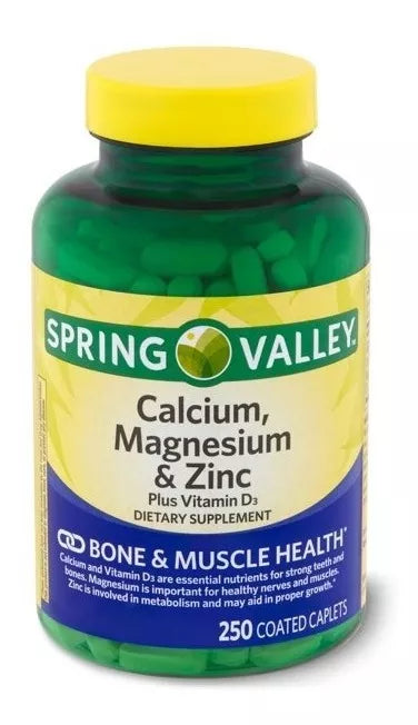 Spring Valley Calcio + Magnesio + Zinc 250 Tabletas