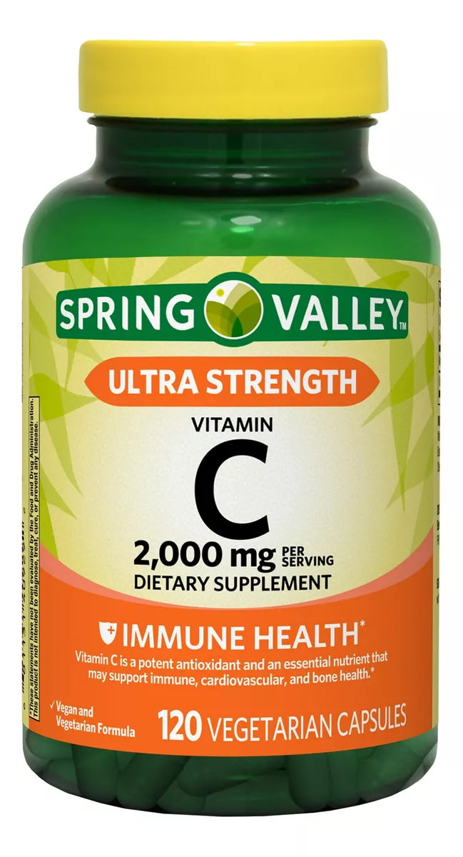 Spring Valley Vitamina C 2,000mg 120 Capsulas Vegetarianas