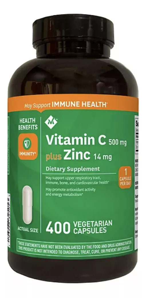 Members Mark Vitamina C 500mg Zinc 14mg 400 Cap Vegetarianas