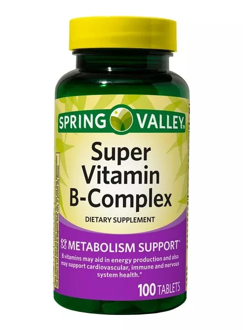 Spring valley super vitamina B complejo 100 tabletas