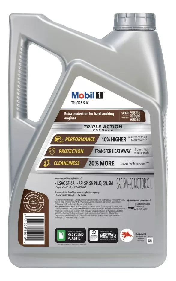 Aceite Mobil 1 5w-20 Camioneta & Suv Sintetico 4.73 Litros