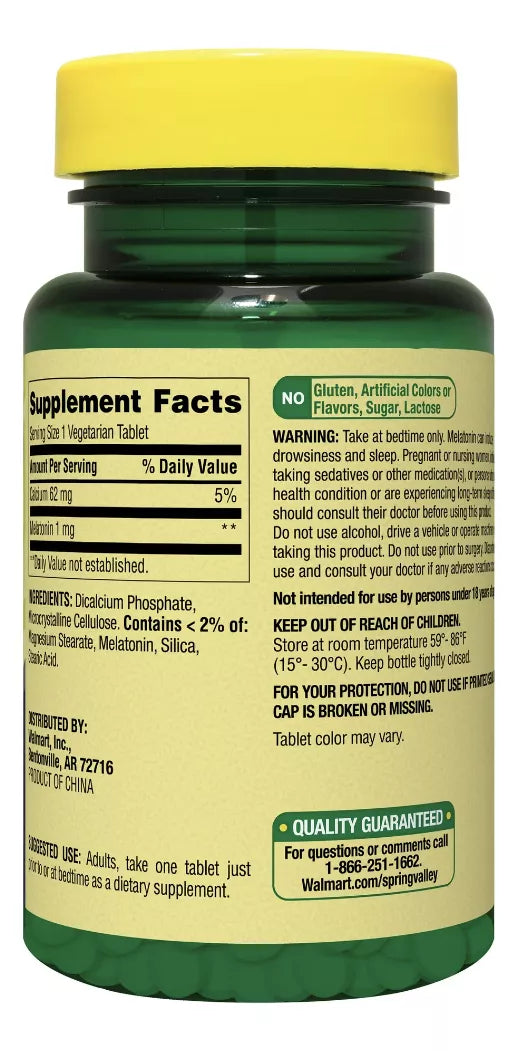 Spring Valley Melatonina 1mg, 120 Tabletas