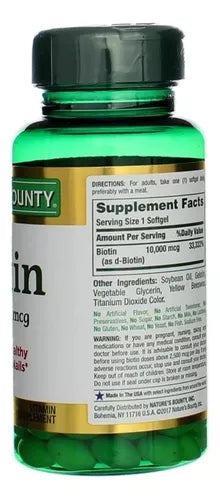 Nature's Bounty Biotina, 10000 Mcg, 120 Softgels