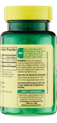 Spring Valley Vitamina C 500 Mg 100 Tabletas con Rose Hips