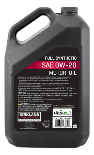 Aceite Sintético Para Motor 0w-20 Kirkland 4.73 l