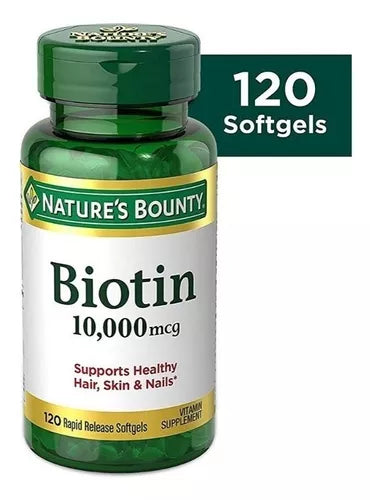 Nature's Bounty Biotina, 10000 Mcg, 120 Softgels