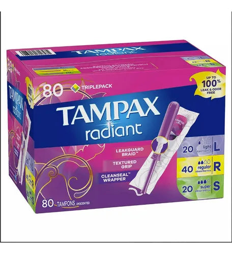 Tampax Radiant Triple Pack 80 Tampones
