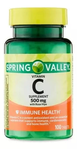 Spring Valley Vitamina C 500 Mg 100 Tabletas con Rose Hips