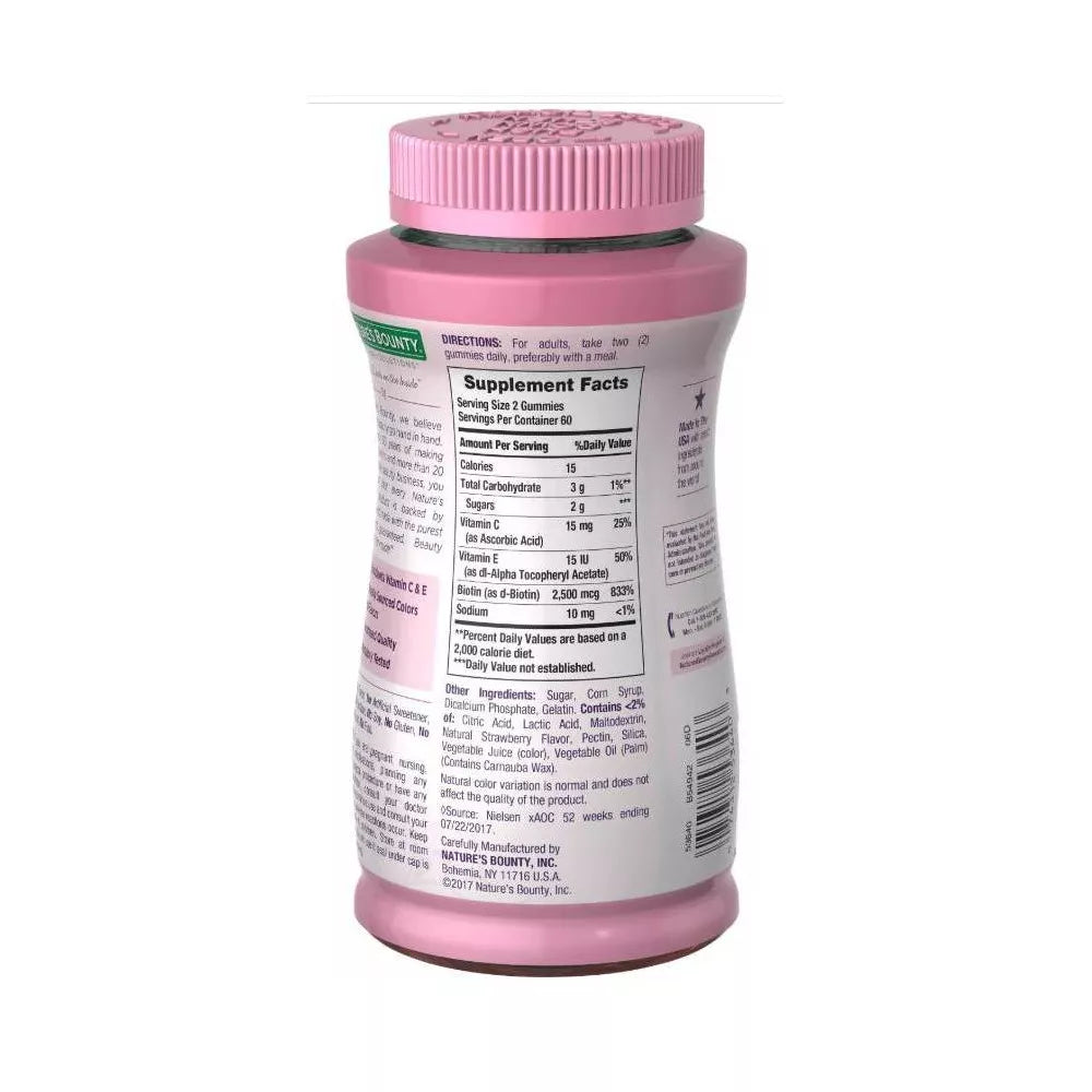 Nature's Bounty Hair, Skin & Nails Strawberry 120 Gummies