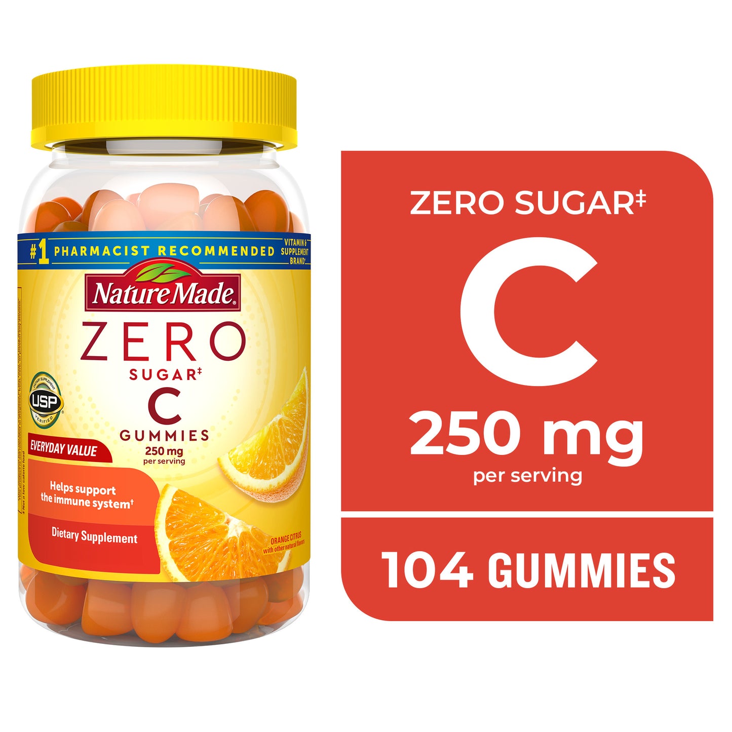 Nature Made Cero Azúcar Vitamina C 104 gomitas