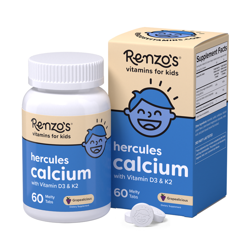 Renzo's Hercules Calcium con vitamina D3 y K2 60 tabletas