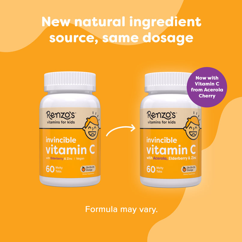 Renzos Invincible Vitamin C 60 tabletas sabor Naranja