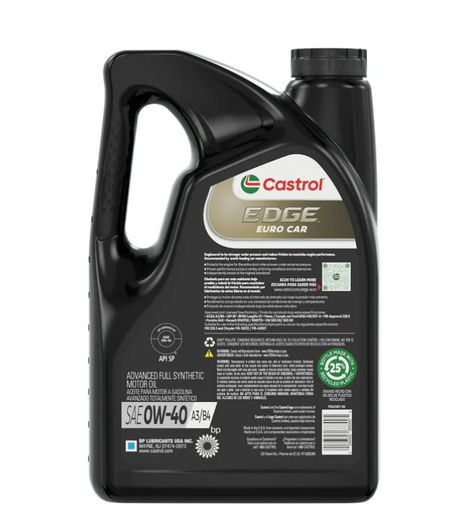Aceite Castrol Edge 0w-40 Euro 100% Sintético