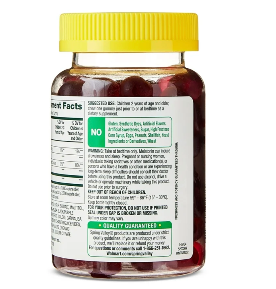 Spring Valley Melatonina Kids 1 Mg 60 Gomitas Vegetarianas Zero Azucar