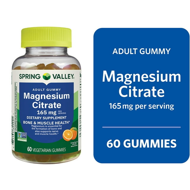 Spring Valley Magnesium citrate 165mg 60 gomitas sabor naranja