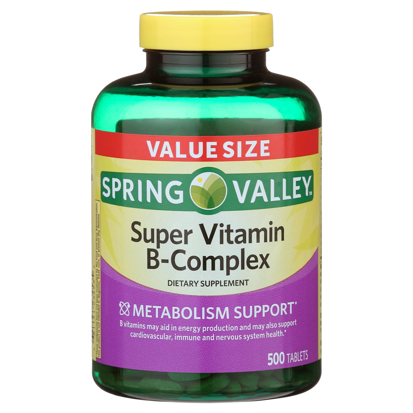 Spring Valley Super Vitamina B-complejo 500 tabletas