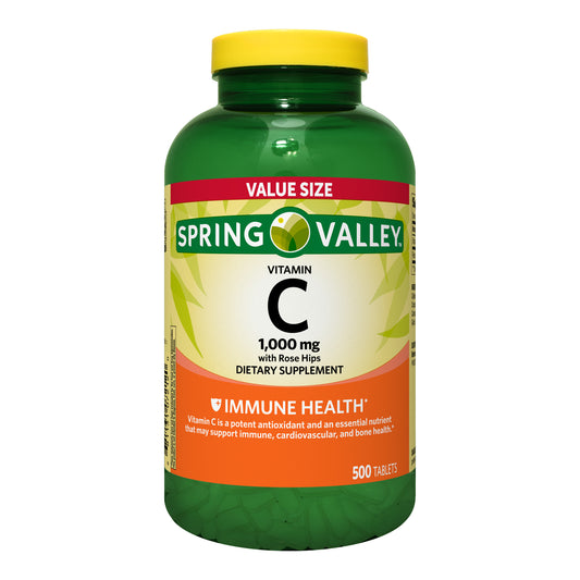 Spring Valley Vitamin C  Rose Hips Tablets 1,000 mg, 500 tabletas