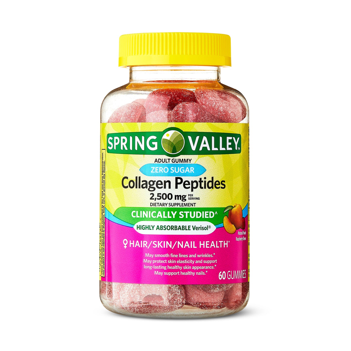 Spring Valley Colágeno Cero Azúcar 2500 Mg, 60 gomitas