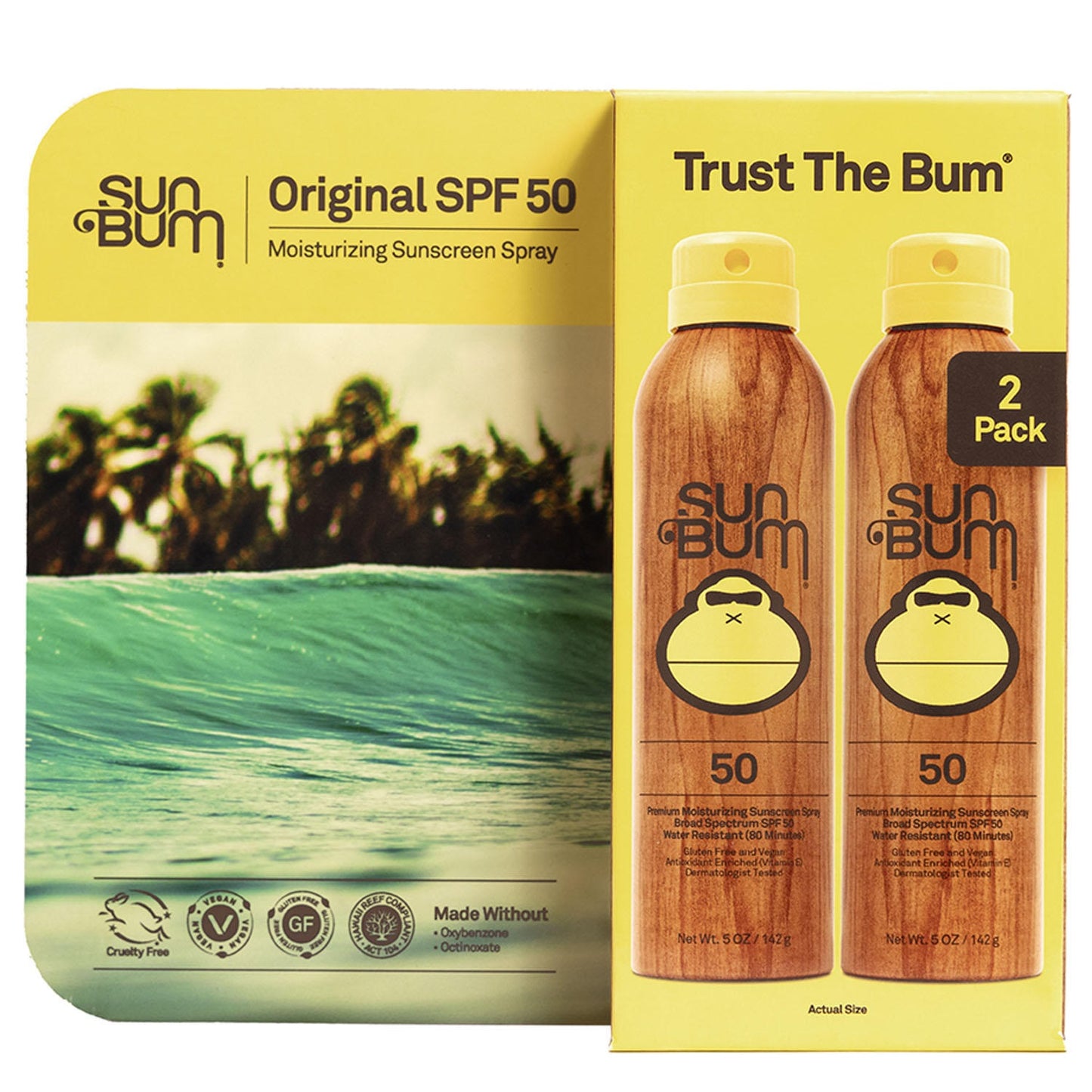 Sun Bum Spray de Protección Solar SPF 50, 5 Onzas (Pack de 2)