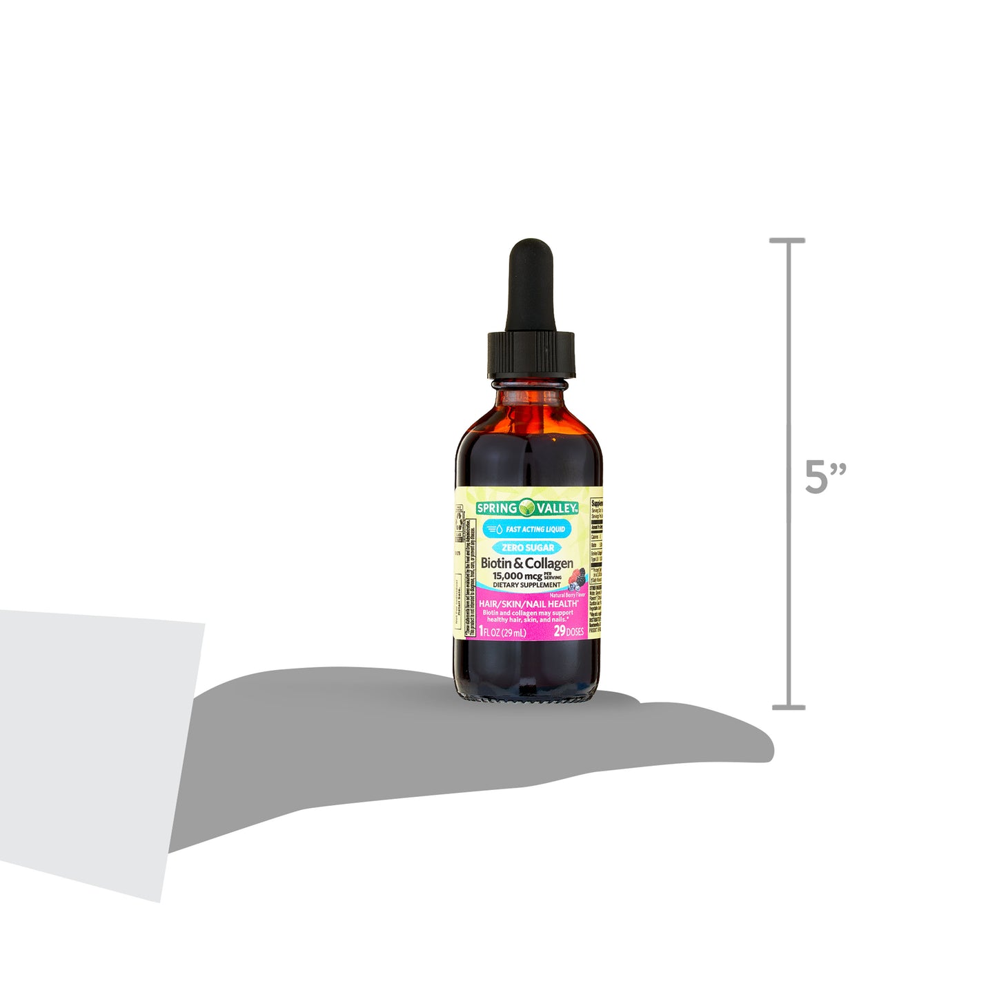 Spring Valley Biotina y Colágeno Líquido 15000 Mcg 29 dosis