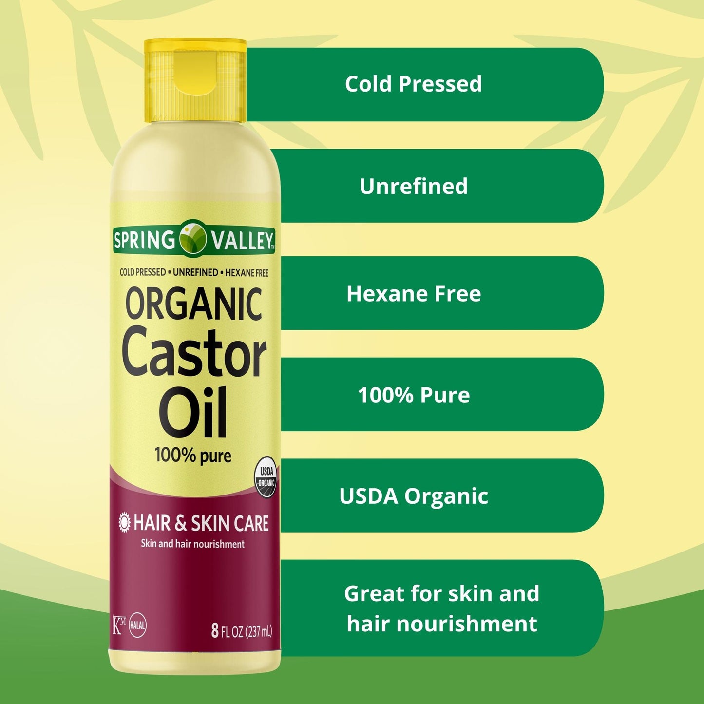 Spring Valley organic Castor Oil 8 fl oz