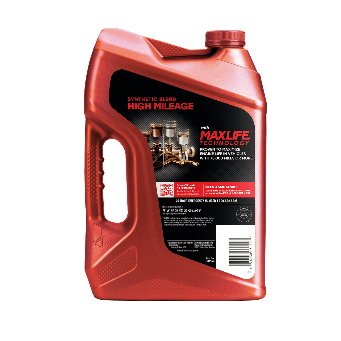 Valvoline High Mileage MaxLife 20W-50 4.73