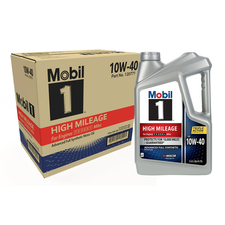 Aceite Mobil 1 10w-40 Alto Kilometraje 100% Sintetico