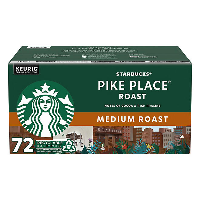 Starbucks Pike Place K-Cups, Medium Roast (72 pzs)