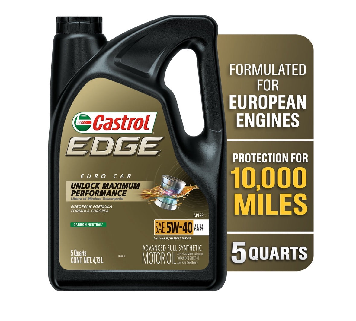 Aceite Castrol Edge 5w-40 A3/B4 Euro 100% Sintético