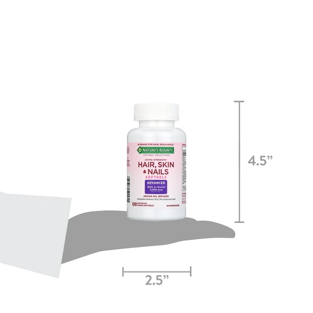 Nature's Bounty Optimal Solutions Advanced Cabello, Piel y Uñas Biotina & Vitaminas A, C, & E Capsulas Blandas, 120pzs