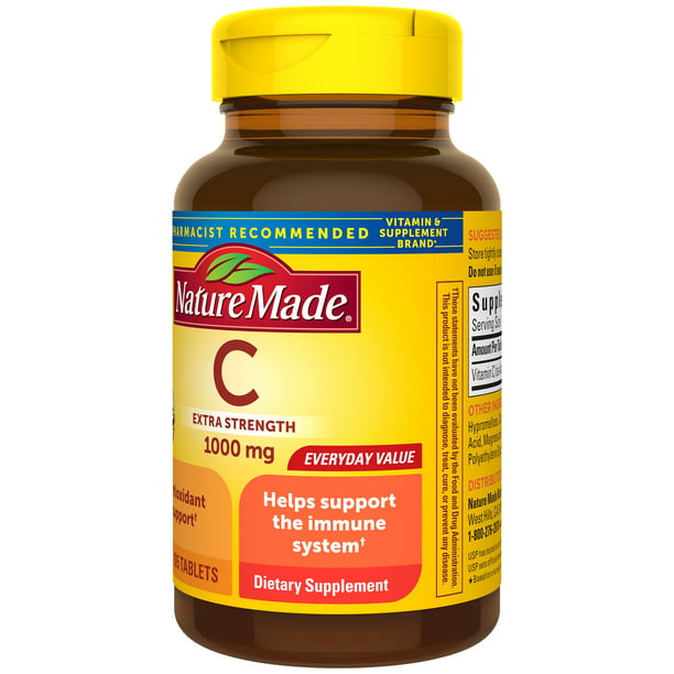 Nature Made Extra Fuerte Vitamina C 1000 mg Tabletas, Suplemento Alimenticio 105pzs