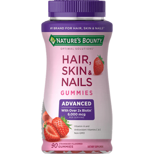 Nature's Bounty Advanced Cabello, Piel y Uñas 6000mcg Biotina, 90 pzs