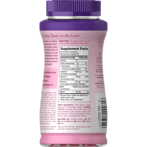 Nature's Bounty Advanced Cabello, Piel y Uñas 6000mcg Biotina, 90 pzs