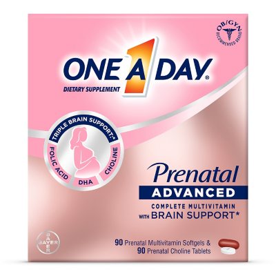 One A Day Women's Prenatal Advanced Mulitvitamins  Tablets 2 pk 90 Softgels
