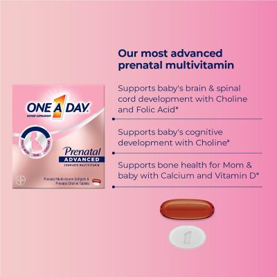 One A Day Women's Prenatal Advanced Mulitvitamins  Tablets 2 pk 90 Softgels