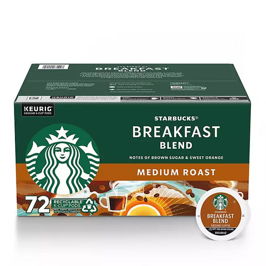 Starbucks Medium Roast K-Cups Breakfast Blend (72 pzs)