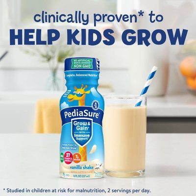 PediaSure Grow and Gain Nutrition Shake for Kids, Vanilla 8 fl oz 24 pk