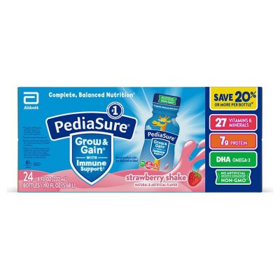 PediaSure Grow and Gain Nutrition Shake for Kids, Strawberry 8 fl oz 24 pk