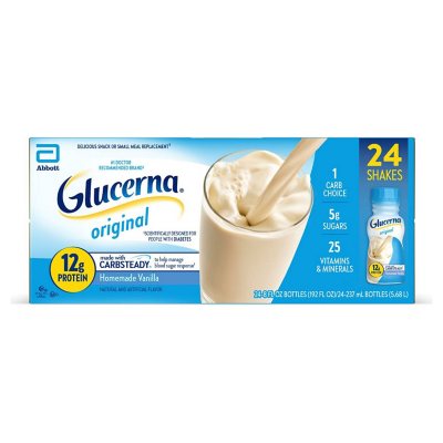 Glucerna 12g Protein Small Meal Replacement Shake, Homemade Vanilla 237ml 24 pk.
