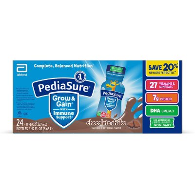 PediaSure Grow and Gain Nutrition Shake for Kids Chocolate 8 fl oz 24 pk