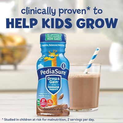 PediaSure Grow and Gain Nutrition Shake for Kids Chocolate 8 fl oz 24 pk