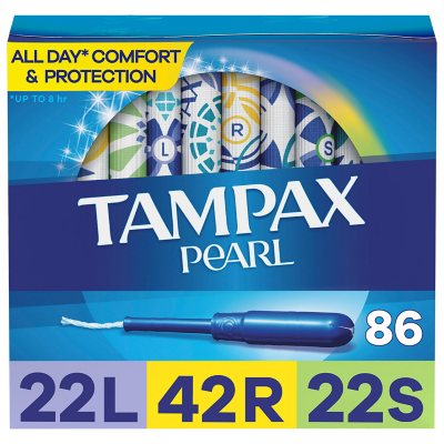 Tampax Pearl Tampons Trio Pack, Unscented, 86