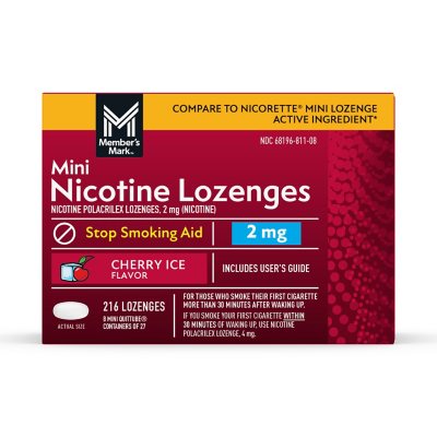 Member’s Mark Nicotine Mini Lozenge cereza  216 ct