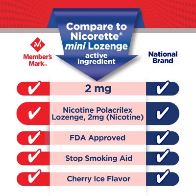 Member’s Mark Nicotine Mini Lozenge cereza  216 ct