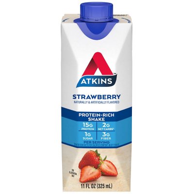 Atkins 15g Keto Protein Shake, Strawberry 11 fl oz 15 pk