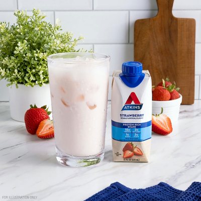 Atkins 15g Keto Protein Shake, Strawberry 11 fl oz 15 pk