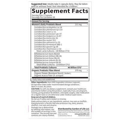 Garden Of Life Dr. Formulated Women's, 40 Billion 60 capsulas